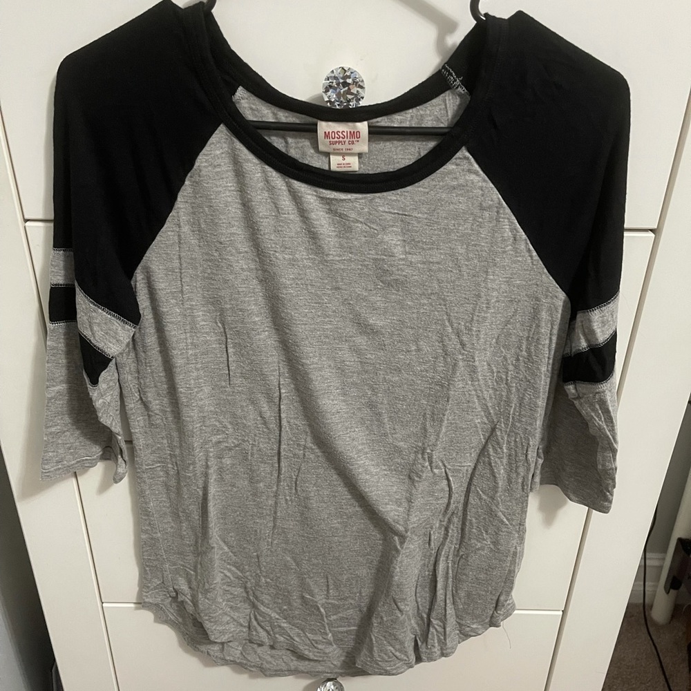 Black and Gray Baseball Tee